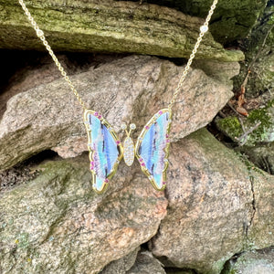 Opal Butterfly Sprinkle Necklace
