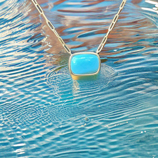 Cushion Shaped Sleeping Beauty Turquoise Bea Necklace