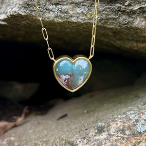 Heart Shape Aquaprase Bea Necklace