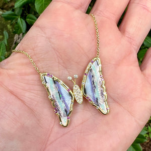 Opal Butterfly Sprinkle Necklace