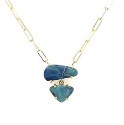 Boulder Opal Double Drop Necklace