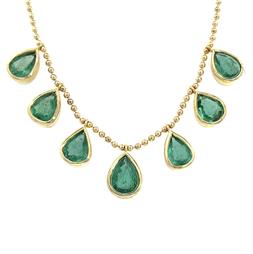 Pear Shaped Emerald Bali Necklace