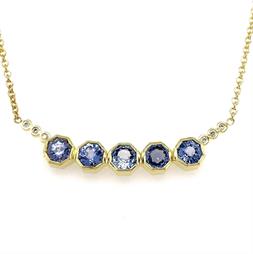 Hexagon Sapphire Joyce Cluster Necklace