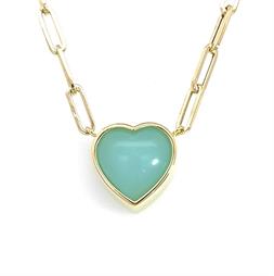 Heart Shaped Blue Opal Bea Necklace