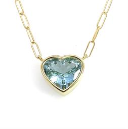 Heart Shaped Aquamarine Bea Necklace