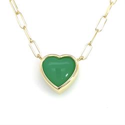 Heart Shaped Chrysoprase Bea Necklace