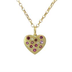 Pink Sapphire and Tourmaline Giselle Breast Cancer Heart