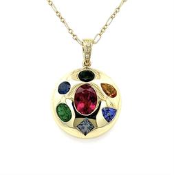 Multicolored Gemstone Mosaic Necklace