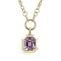 Emerald Cut Kunzite Revival Pendant