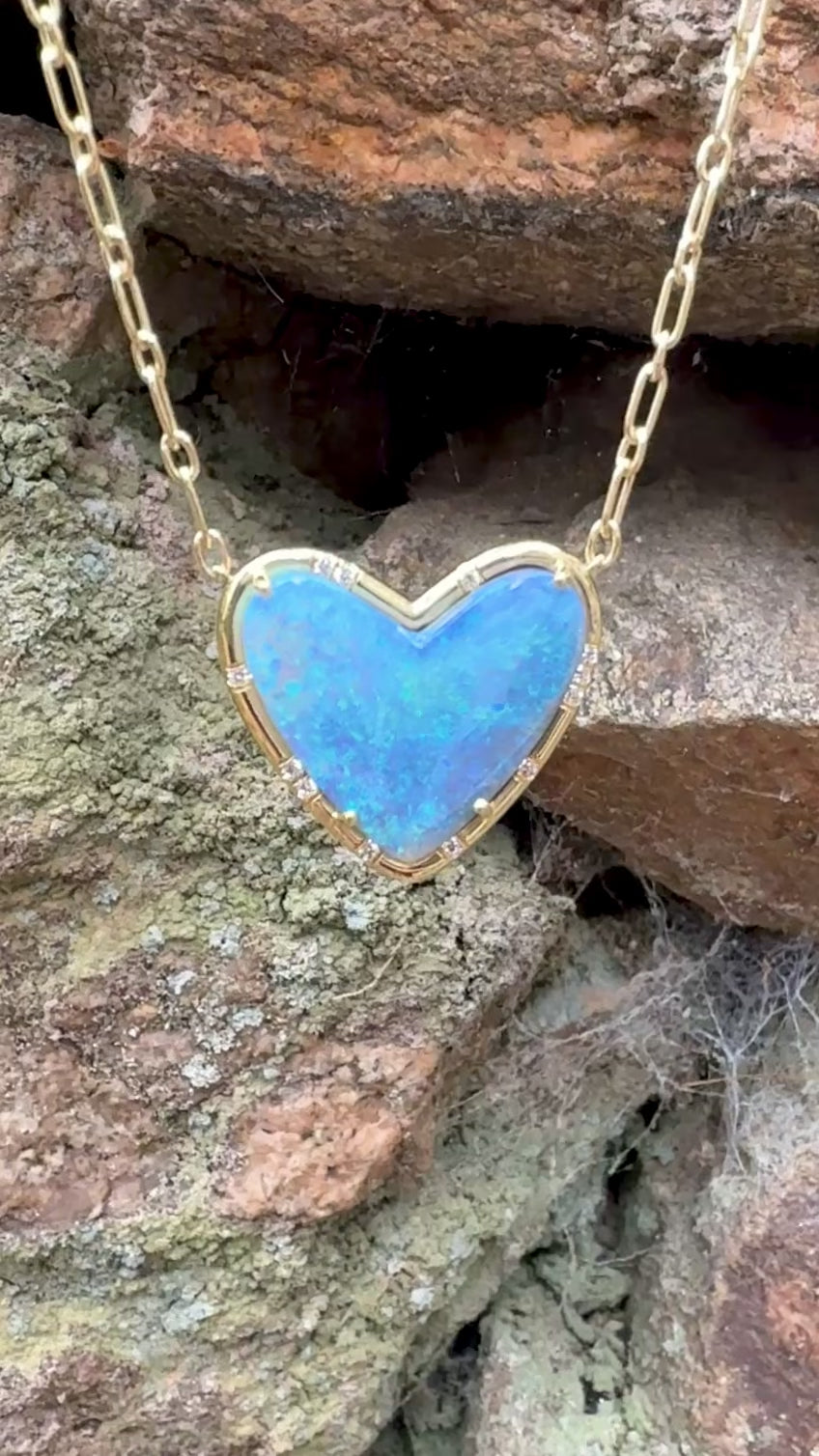 Heart Shaped Opal Sprinkle Necklace