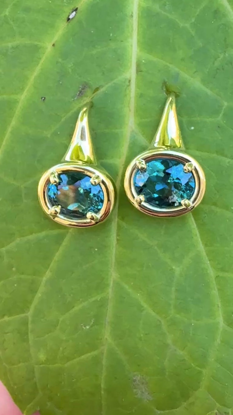 Oval London Blue Topaz Kindle Earrings