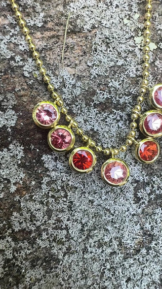 Orange and Pink Sapphire Bali Necklace