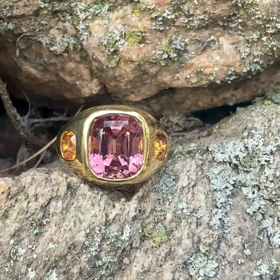 Pink Tourmaline and Mandarin Garnet Olena Ring – Lauren K Fine
