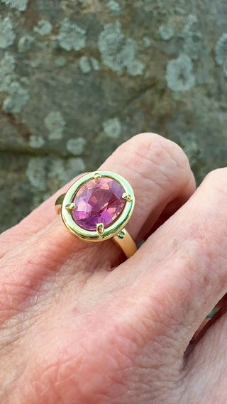 Oval Pink Tourmaline Kindle Ring