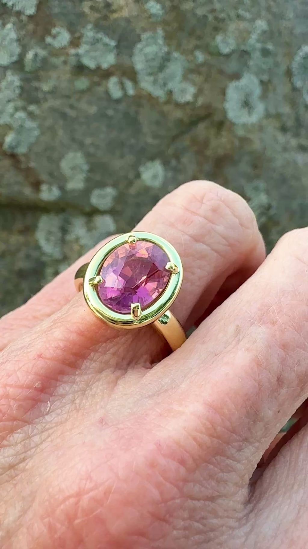 Oval Pink Tourmaline Kindle Ring