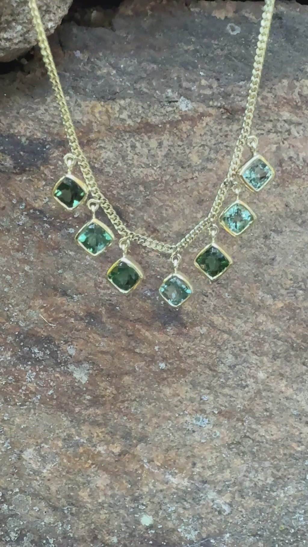 Cushion Cut Tourmaline Remi Necklace
