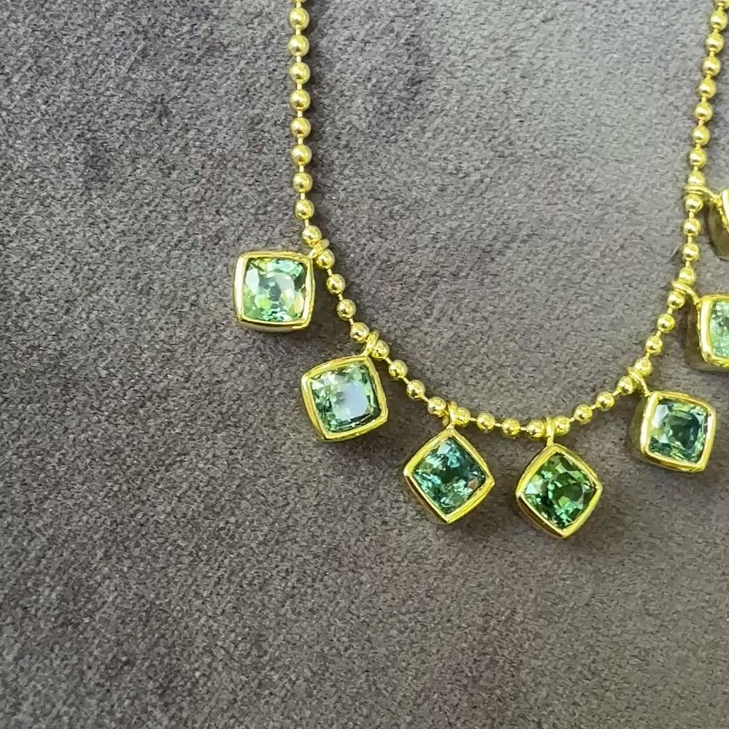 Cushion Cut Sapphire Bali Necklace