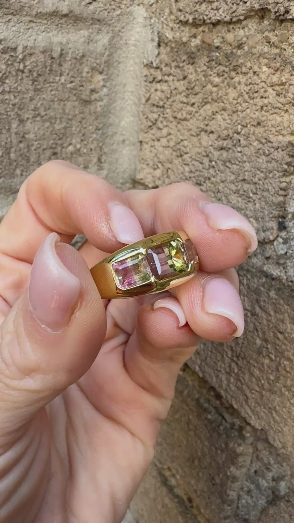 Watermelon Tourmaline Olena Ring