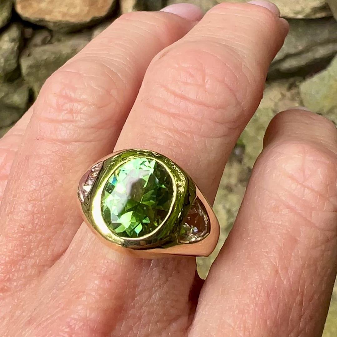 Green Tourmaline and Morganite Olena Ring – Lauren K Fine Jewelry NY