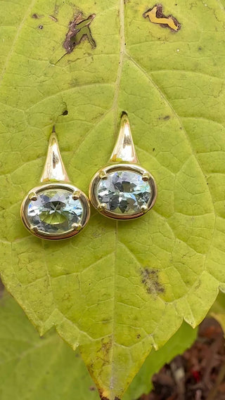 Oval Aquamarine Kindle Earrings