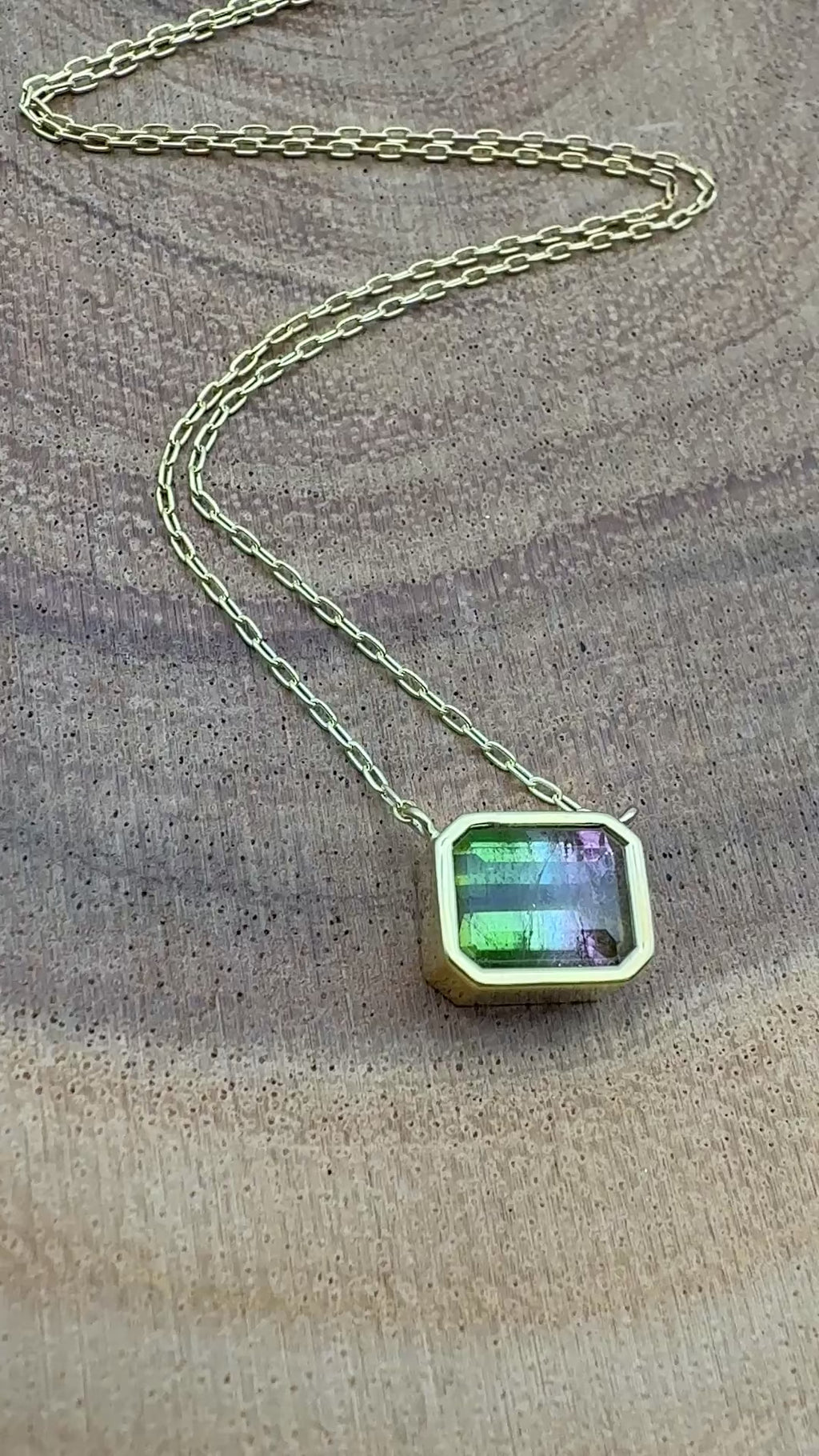 Watermelon Tourmaline Small Bea Necklace