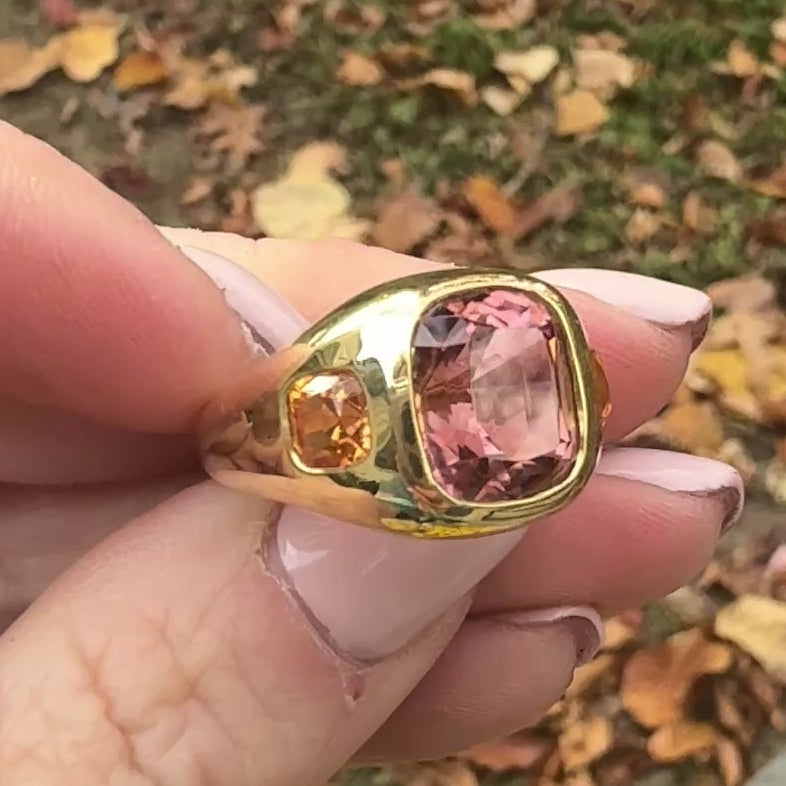 Pink Tourmaline and Mandarin Garnet Olena Ring – Lauren K Fine