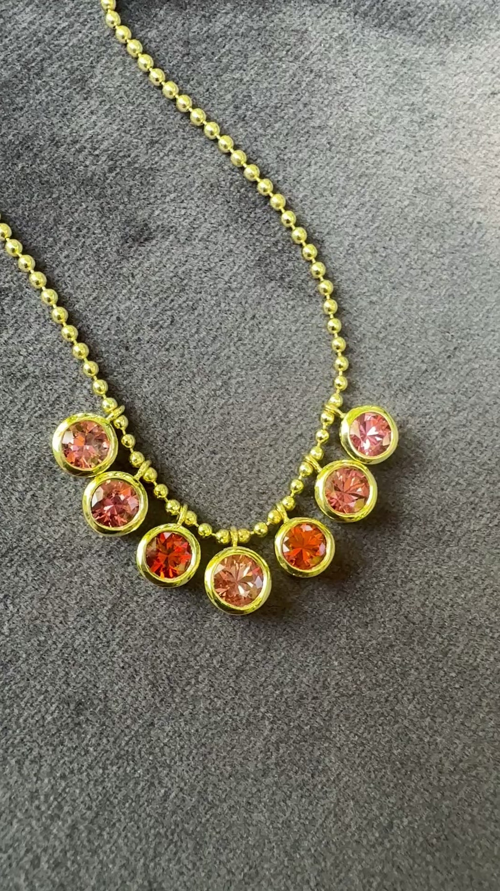 Orange and Pink Sapphire Bali Necklace