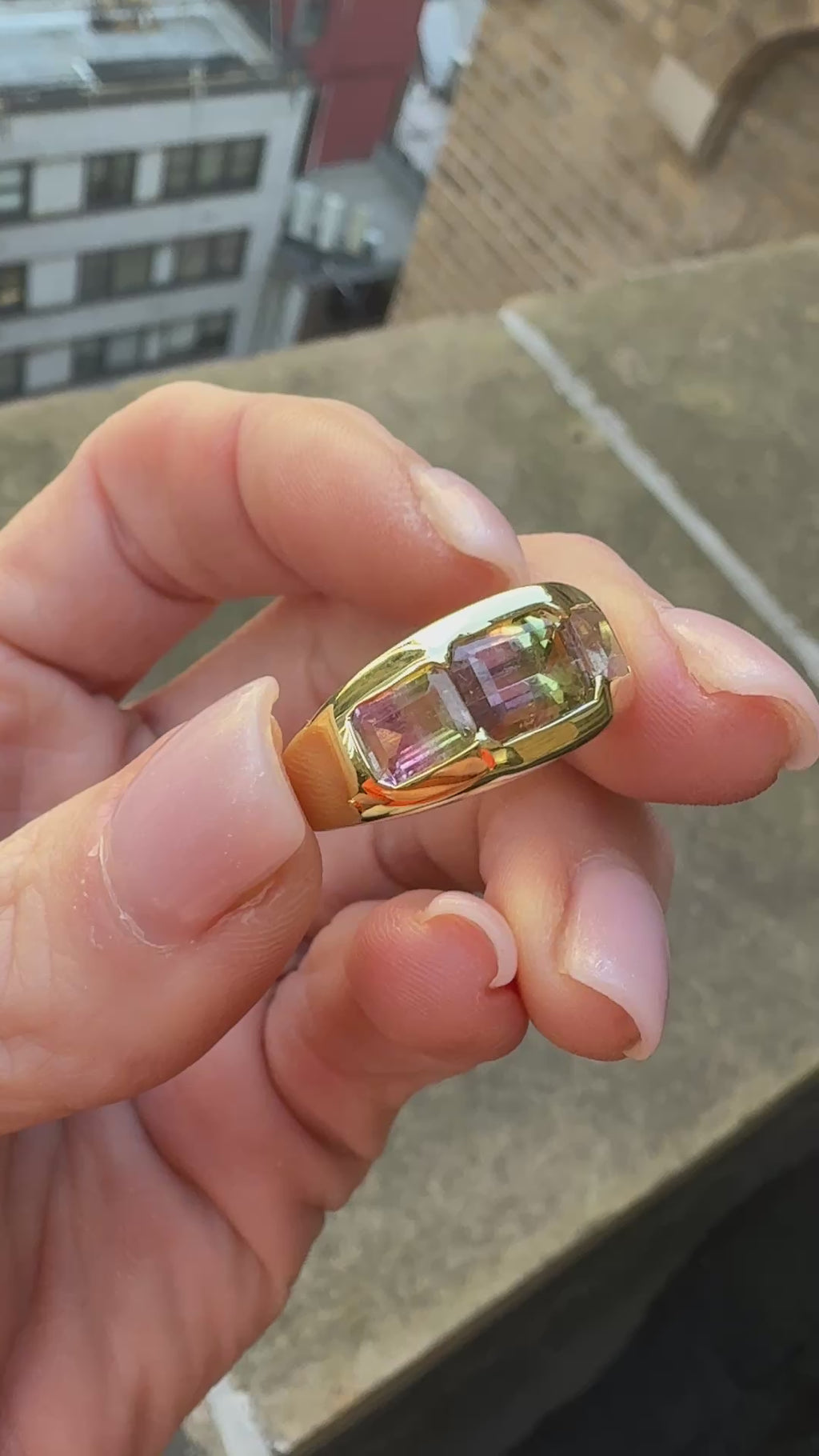 Watermelon Tourmaline Olena Ring