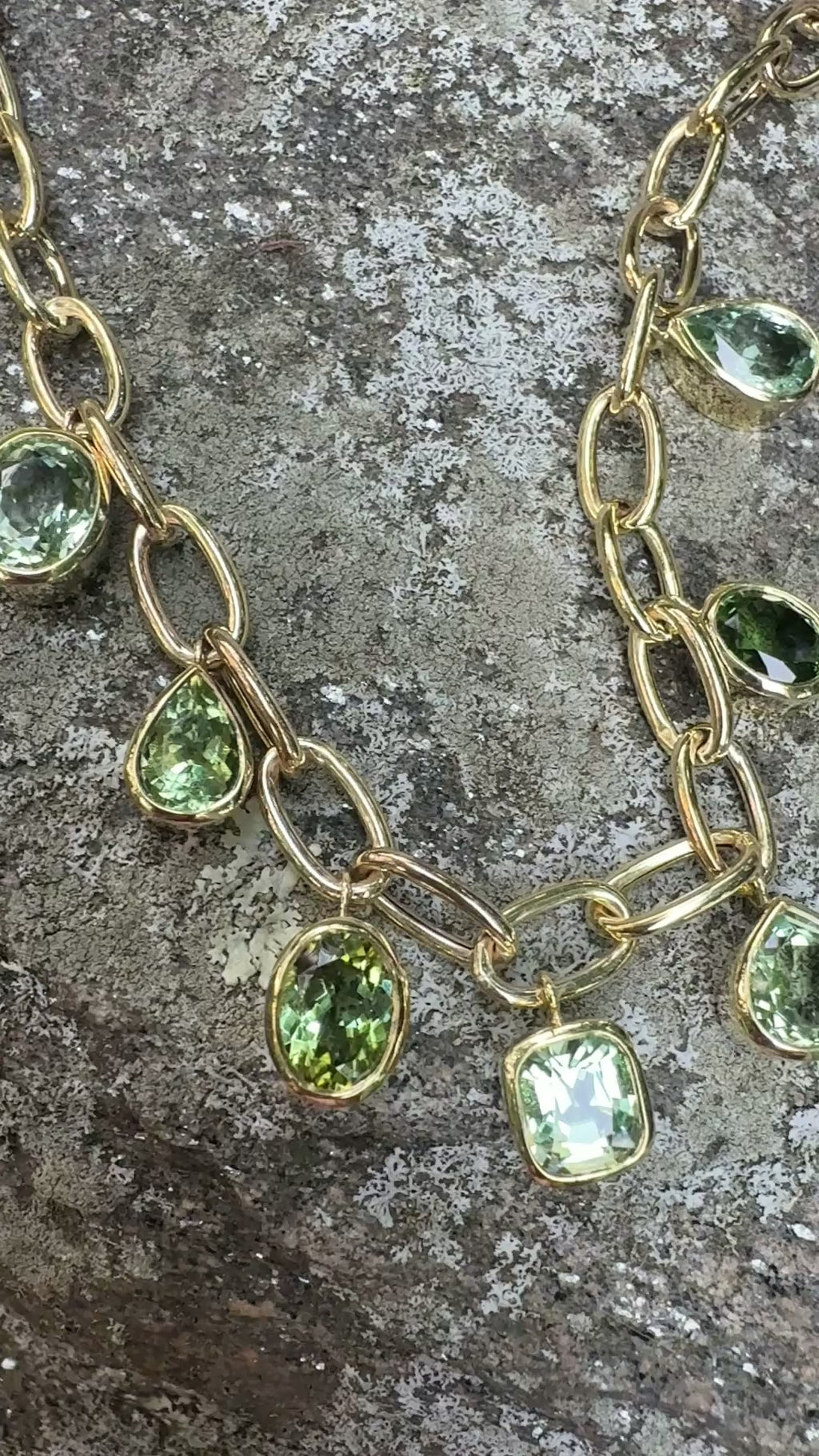Green Tourmaline Crown Necklace