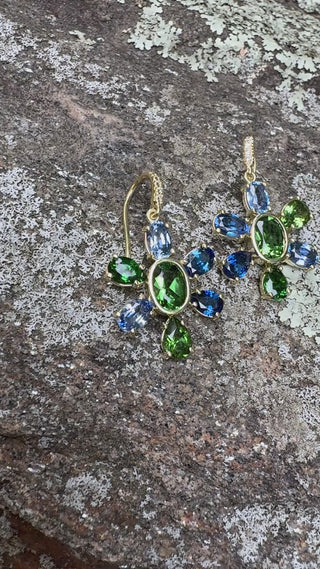 Blue Sapphire and Tsavorite Paloma Earrings