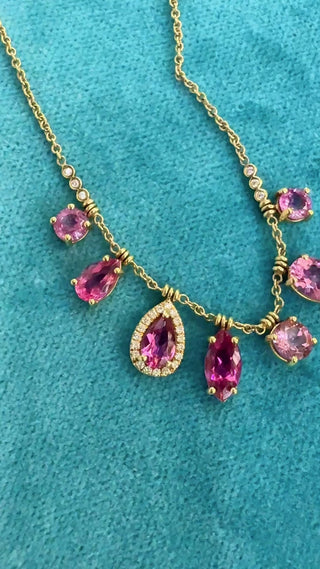 Pink Tourmaline Fringe Necklace