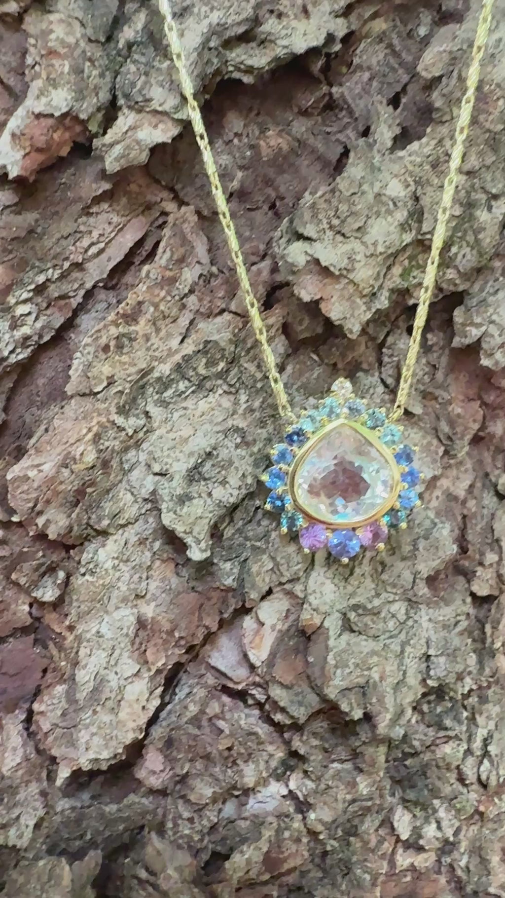 Madagascar Moonstone & Multi-Gemstone Elara Necklace