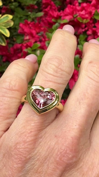 Heart Shaped Pink Tourmaline Revival Ring