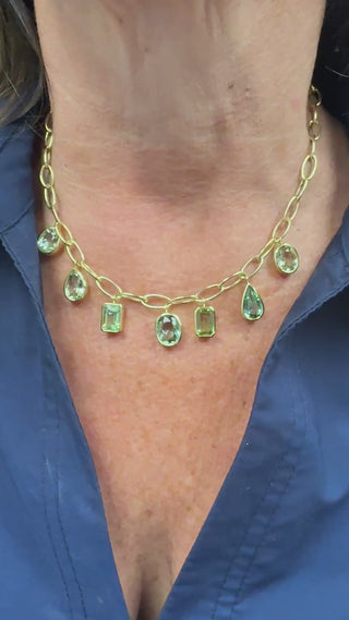 Green Tourmaline Crown Necklace