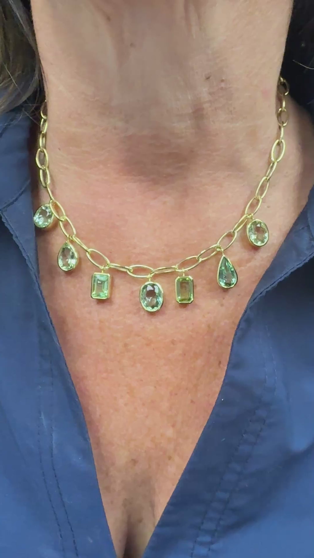 Green Tourmaline Crown Necklace