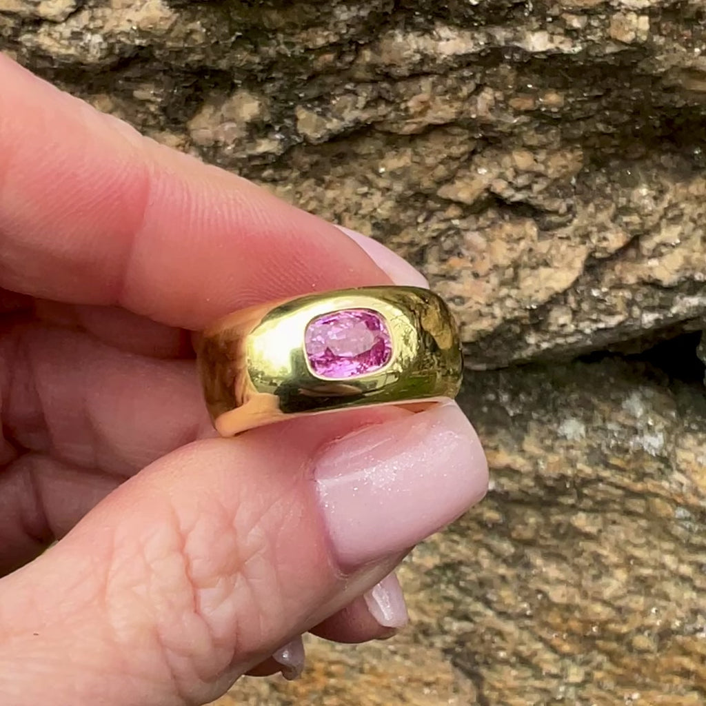 Cushion Cut Pink Sapphire Olena Band