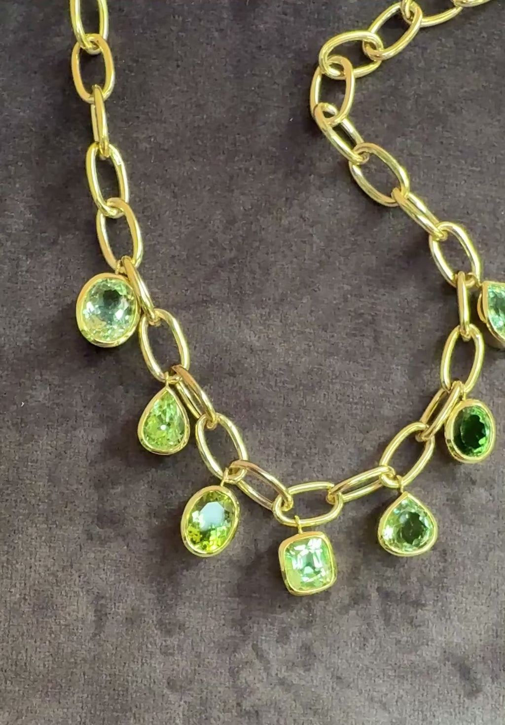 Green Tourmaline Crown Necklace