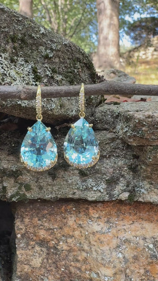 Pear Shaped Blue Topaz Lana Earrings