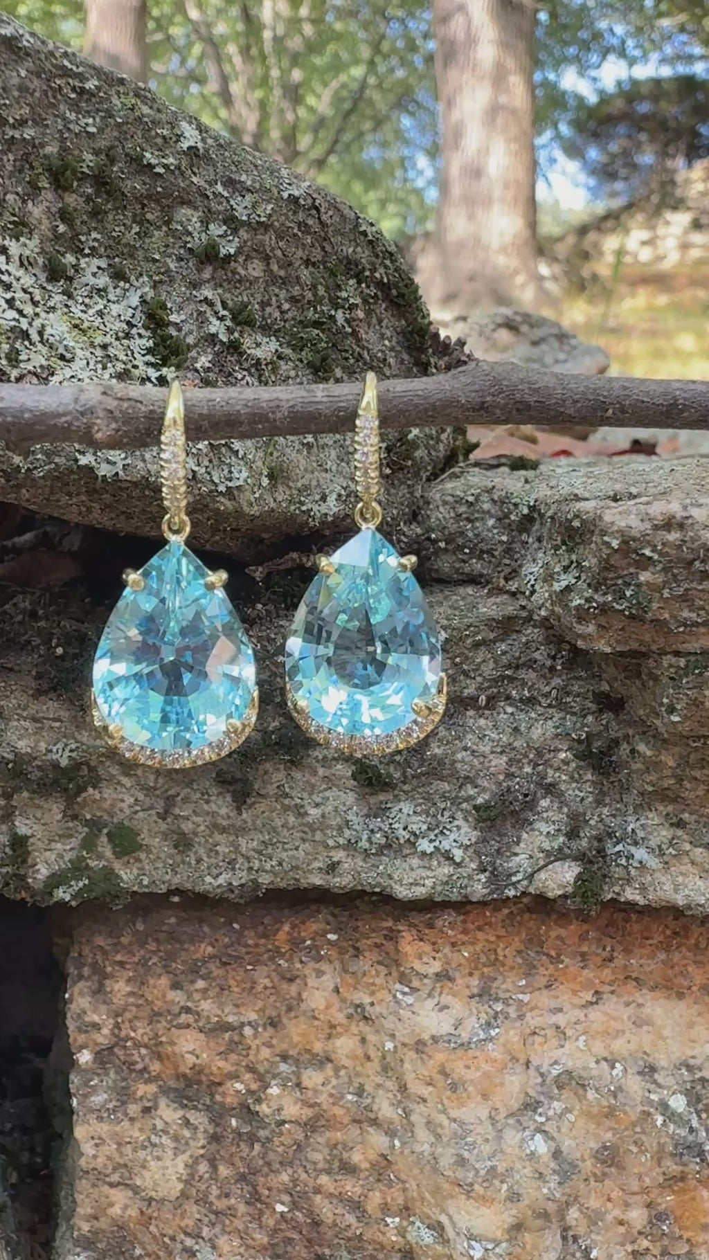 Pear Shaped Blue Topaz Lana Earrings