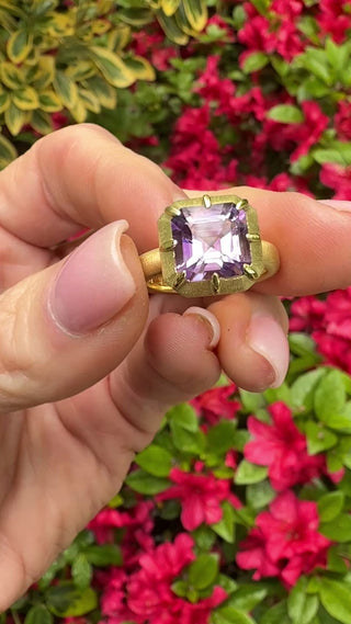 Asscher Cut Amethyst Lisette Ring