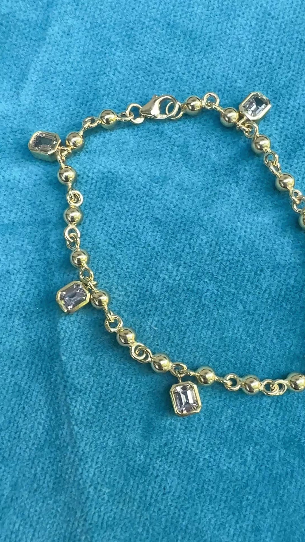 Emerald Cut Pastel Sapphire Festoon Bracelet