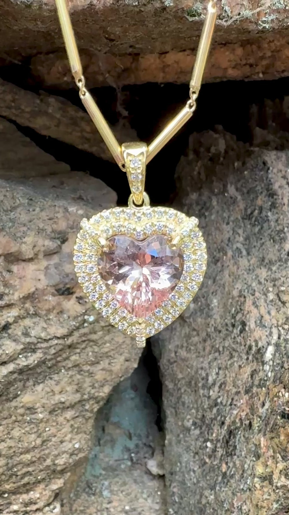 Heart Shaped Morganite Shrine Pendant