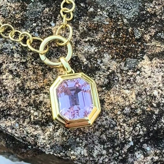 Emerald Cut Kunzite Revival Pendant