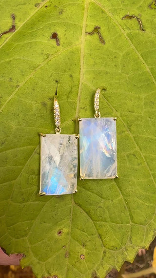 Rectangular Moonstone Joyce Earrings