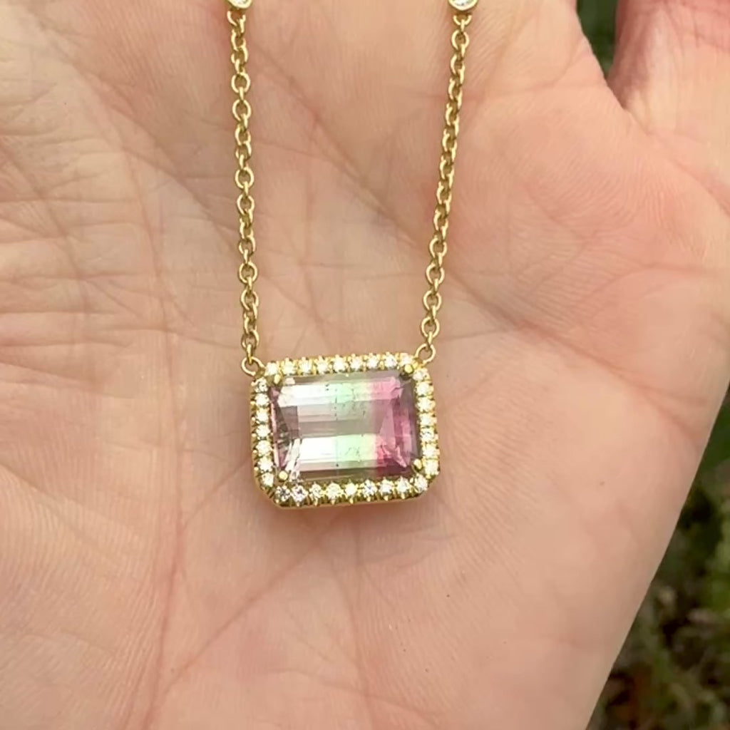 Watermelon Tourmaline Layla Necklace