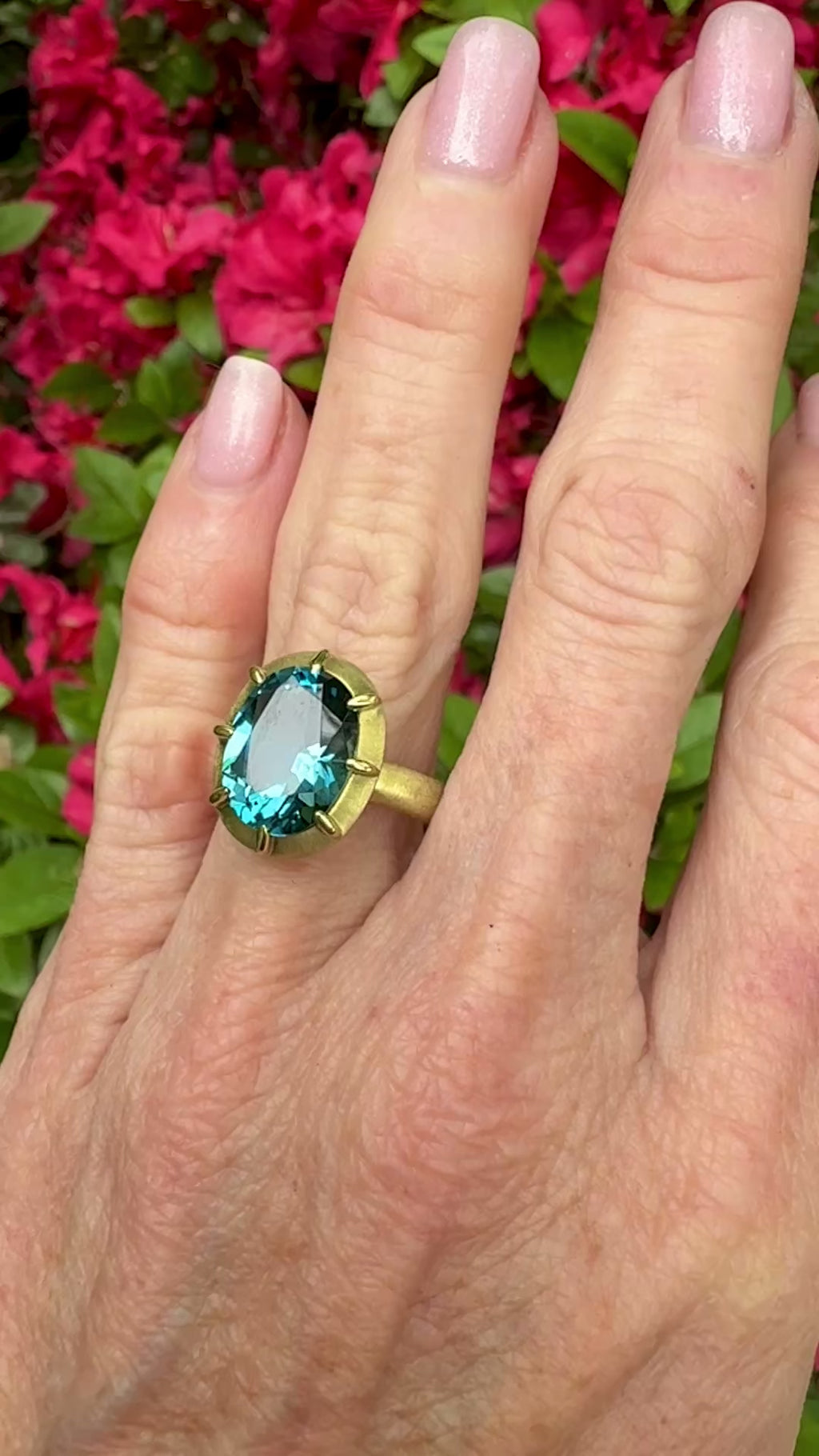 Oval London Blue Topaz Griffen Ring