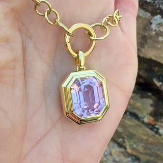 Emerald Cut Kunzite Revival Pendant