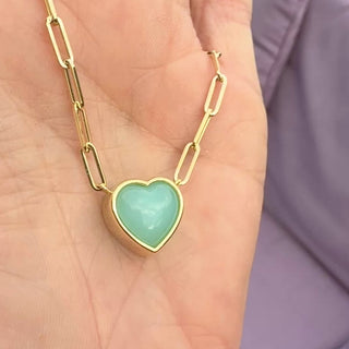 Heart Shaped Blue Opal Bea Necklace