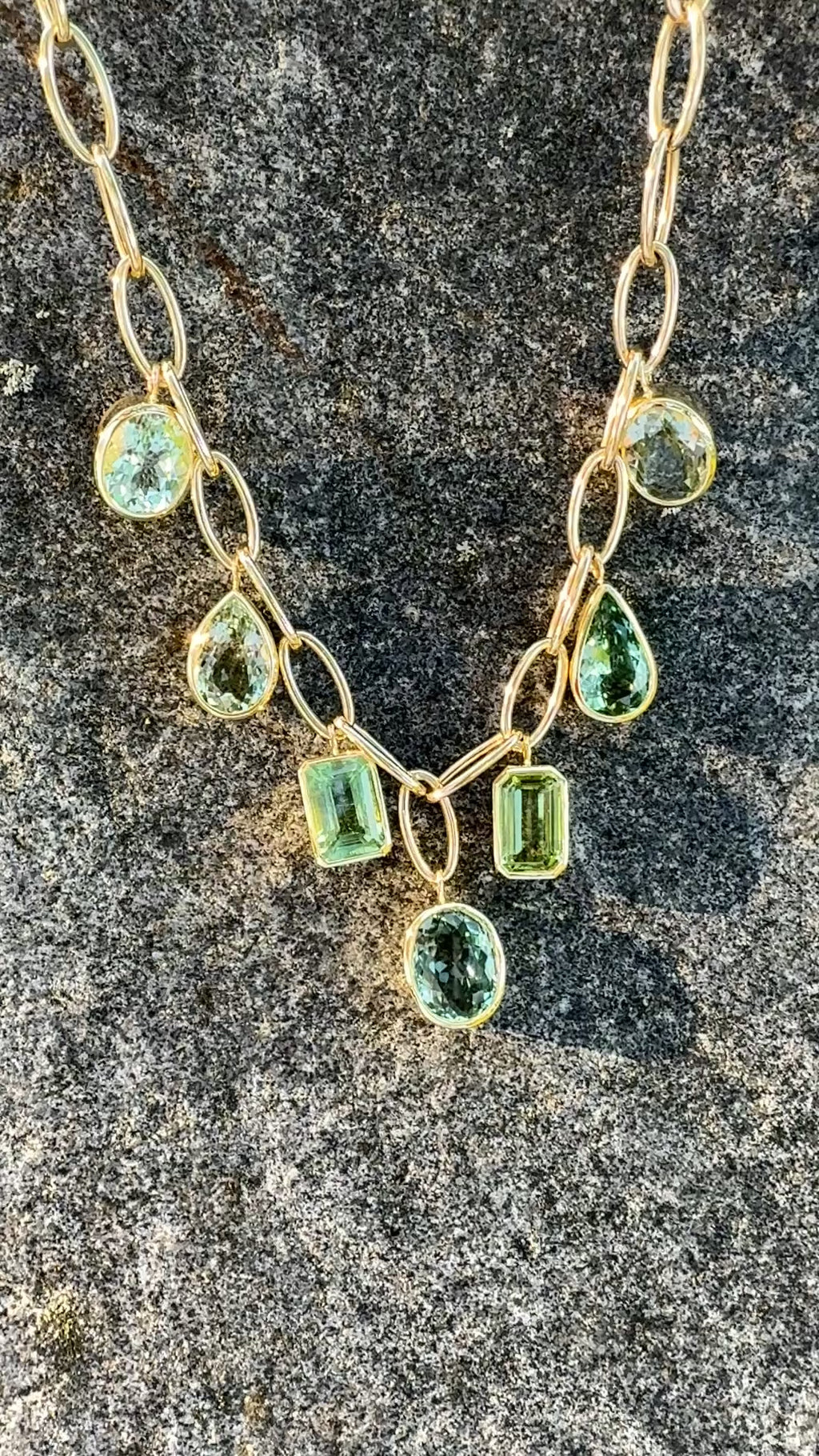 Green Tourmaline Crown Necklace
