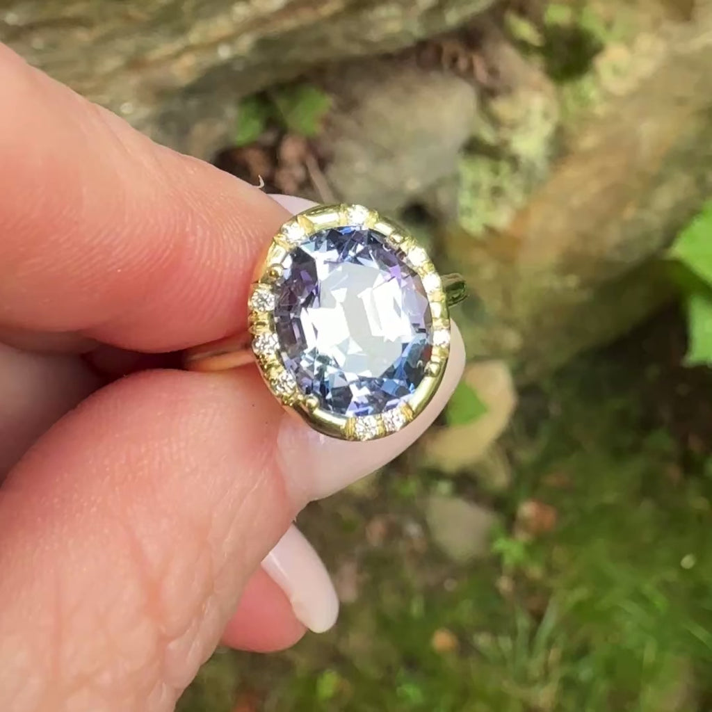 Oval Tanzanite Sprinkle Ring